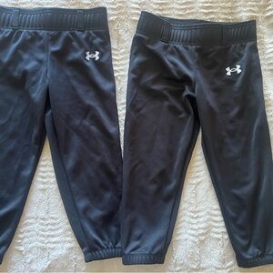 2- Under Armour Kids Black Softball Pants